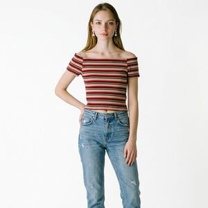 064. Brandy Melville Off Shoulder Top 100% Cotton